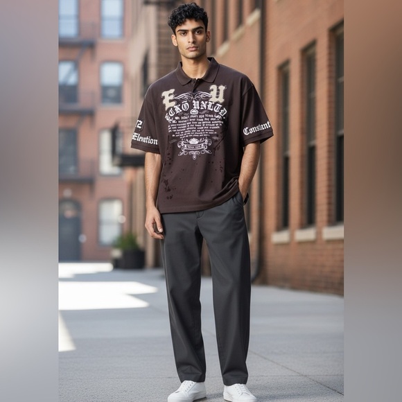 Ecko Unlimited Other - Ecko Unlimited Vintage Y2K Graphic Polo Shirt Chocolate Brown Size Large